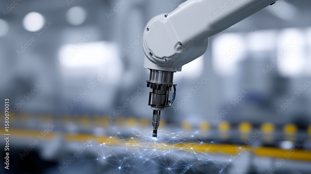 Aufkleber robotic arm artificial intelligence automation technology factory digital assembly innovation futuri