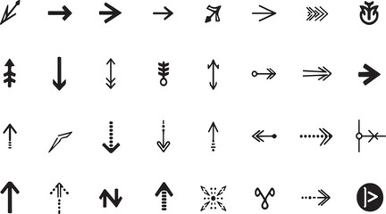 Set of black vector music note icons and symbols collection