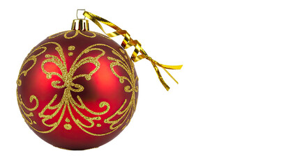 Red Christmas Ornament with Gold Design 1.