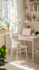 Cozy and Bright Workspace in Soft Colors