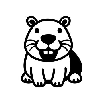 Cartoon Gopher Illustration Showing Cute Face with Whiskers and Big Teeth