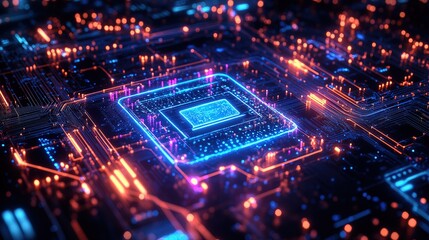 Obraz premium AI scanning a smart contract for potential legal loopholes, neon interface 