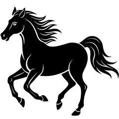 Running Horse Silhouette Vector