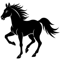 Running Horse Silhouette Vector