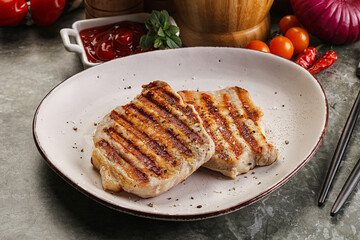 Tasty grilled pork meat steak