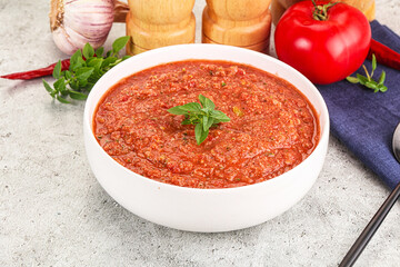 Cold vegan tomato soup Gazpacho