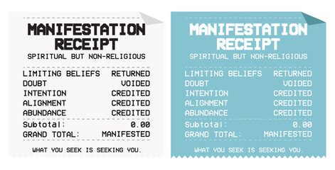  Manifestation Receipt Quote &mdash; Spiritual But Non-Religious Inspirational Typography Graphic

