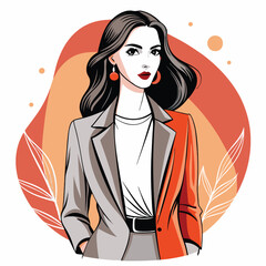 vector illustration of a girl 