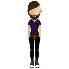 a illustration vector of a man with a beard and hald trimmed hairstyle, faceless character