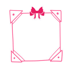 vintage pink ribbon frame illustration
