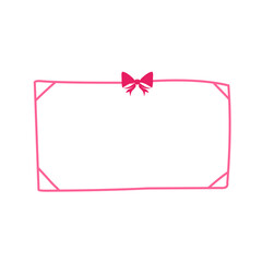 vintage pink ribbon frame illustration