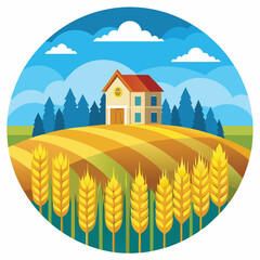 autumn landscape with houses