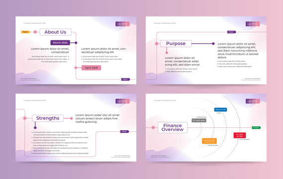Timeline or Time line Presentation templates. corporate booklet use flyer leaflet, marketing banner, advertising brochure, annual business report, website slider. Purple pink color company profile