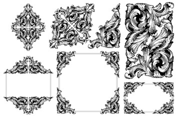 Classical baroque vector of vintage element for design. Decorative design element filigree calligraphy vector. You can use for wedding decoration of greeting card and laser cutting