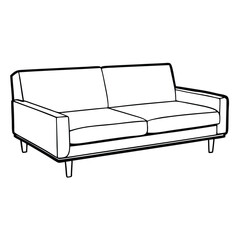 Illustration of a modern sofa isolated on transparent background