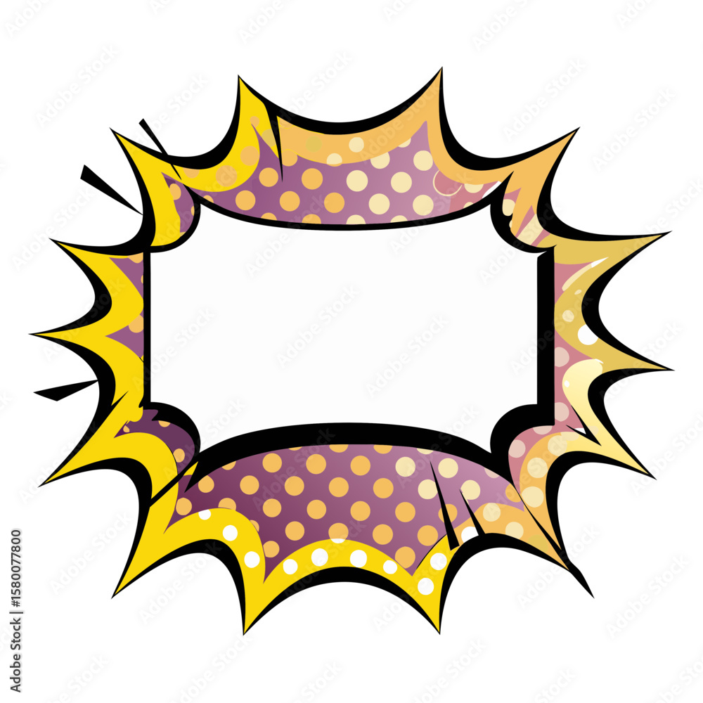 Poster isolated vector image in comic book style with pop art frame on transparent background