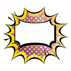 Isolated vector image in comic book style with pop art frame on transparent background 