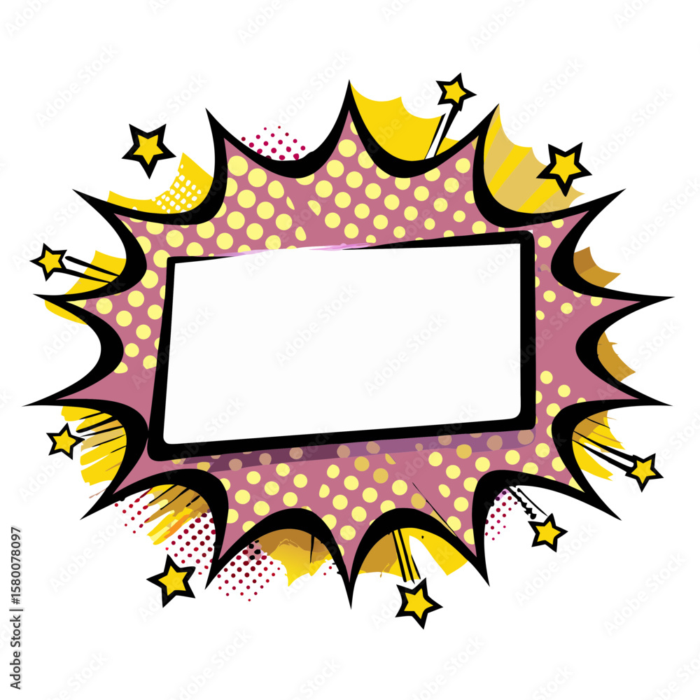 Aufkleber isolated vector image in comic book style with blank speech bubble on transparent background