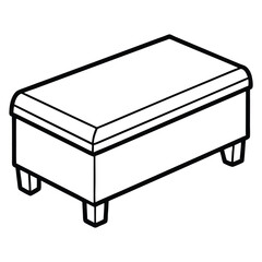 Treasure chest outline illustration isolated on transparent background