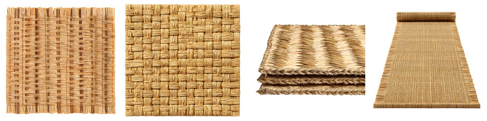 Obraz premium Woven Mat Texture Collection on White Background