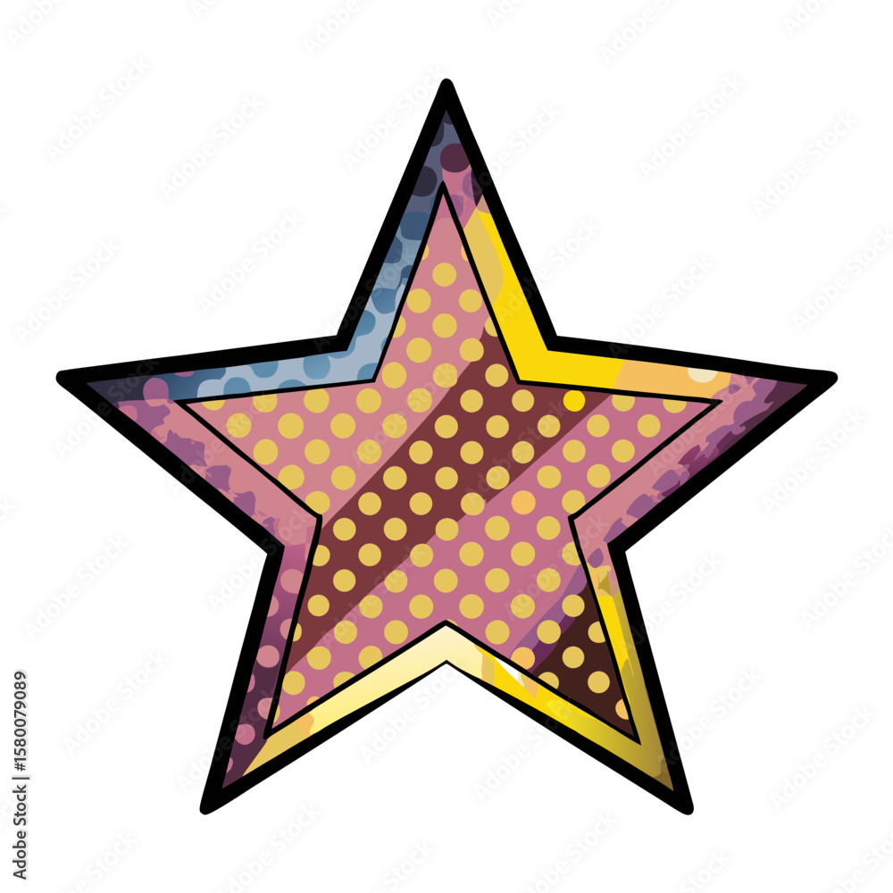 Poster isolated vector star image in comic book style with pop art on transparent background