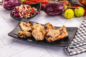 Afgani chicken kebab with white marinade