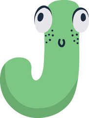 Funny kawaii uppercase letter alphabet creative typography design for children education vector illustration. Colorful funky abc font typeface with comic faces for nursery or kindergarten kids