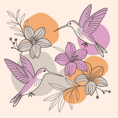 floral background with butterflies