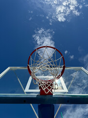 Basketball hoop on the field