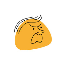 Abstract Orange Head with Exasperated Expression