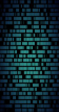 Blue blocks flashing in screen. 4K Vertical. Loop