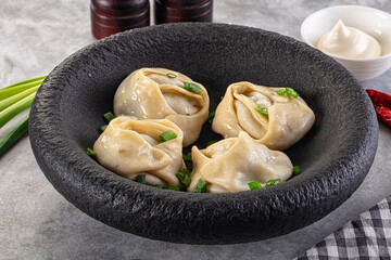 Uzbek cuisine - staffed Manti with meat