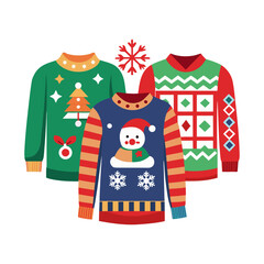 Set of ugly Christmas sweater
