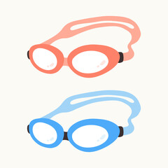 Vector Illustration of Swimming Goggles Isolated on White