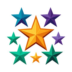 set of christmas star vector design