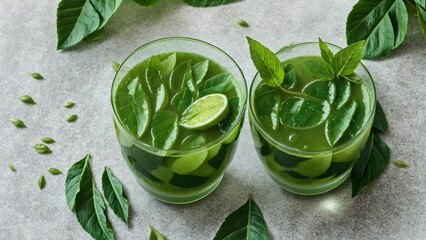 Obraz premium Cucumber Detox Water in Clear Glass