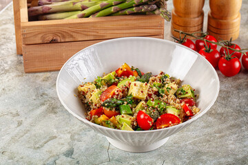 Salad with quinoa asparagus avocado