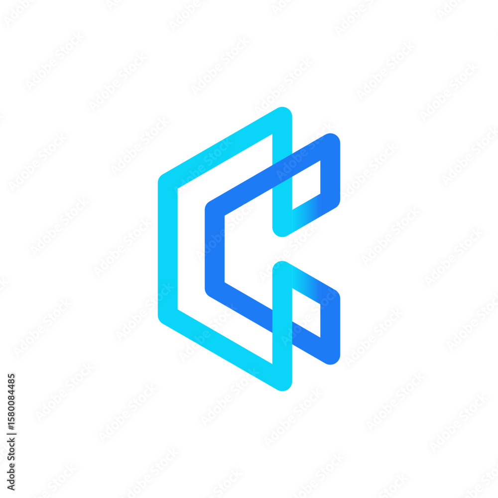 Poster a dynamic, three-dimensional representation of a letter 