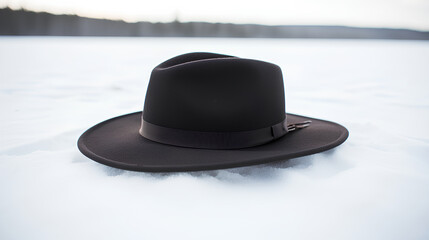 Black Winter Hat on White Background – UHD Product Image