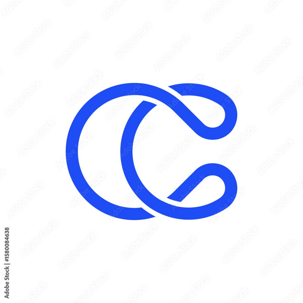 Poster a bold, continuous blue line forming two intertwined 