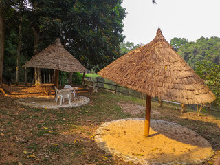 Traditional waterfront rest area – rural Cameroon