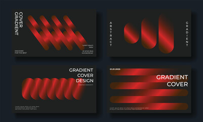 Abstract vibrant gradient cover template. Set of modern poster with colorful, circle, geometric shapes, square grid. Gradient background for brochure, flyer, wallpaper, banner, business card. 