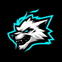 Angry Wolf mascot logo symbolizing strength, agility, and determination