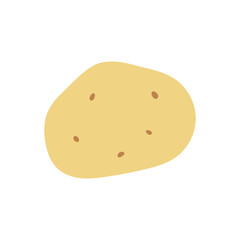 Simple cute potato cartoon in earthy tones, perfect for food-related graphics, healthy eating icons, garden produce illustrations, and playful vegetable designs.
