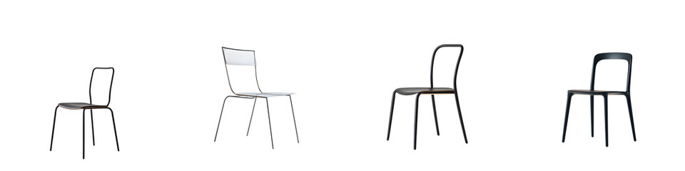 Fototapeta premium Modern Minimalist Chairs on White Background