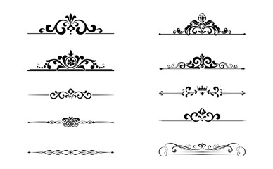 Obraz premium Vintage set. Floral elements for design monograms, invitations, frames, menus and labels. Graphic design of the website, cafes, boutiques, hotels, wedding invitations.