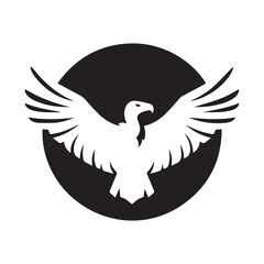 Minimalist vulture logo with white background 