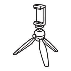 silhouette photo of a tripod with a white background