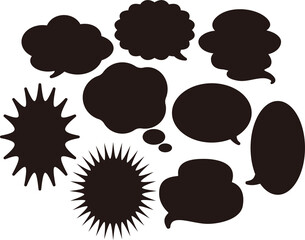 吹き出し　フレーム　コミック　マンガ　あしらい　飾り　コピースペース　背景　枠　デザイン　イラスト