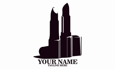 Abstract lipstick vector illustration, lipstick logo design and lipstick icon